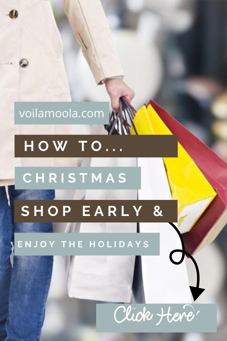 Only 90 more shopping days until Christmas! And if you want to avoid the crowds, get the best deals and have the best selection, NOW is exactly the time to get started! Find the best ways to shop early for Christmas. #voilamoolablog #financepersonal #savingsideas